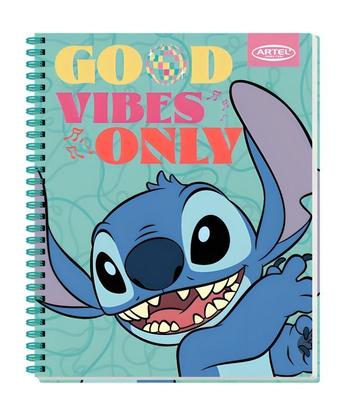 PACK 10PCS CUADERNOS 100HJ STITCH DISCO ARTEL 0389-3