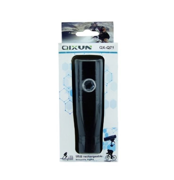 LUZ BICI DELANTERA 1 LED ALUMINIO MOD X-Q71 USB-2