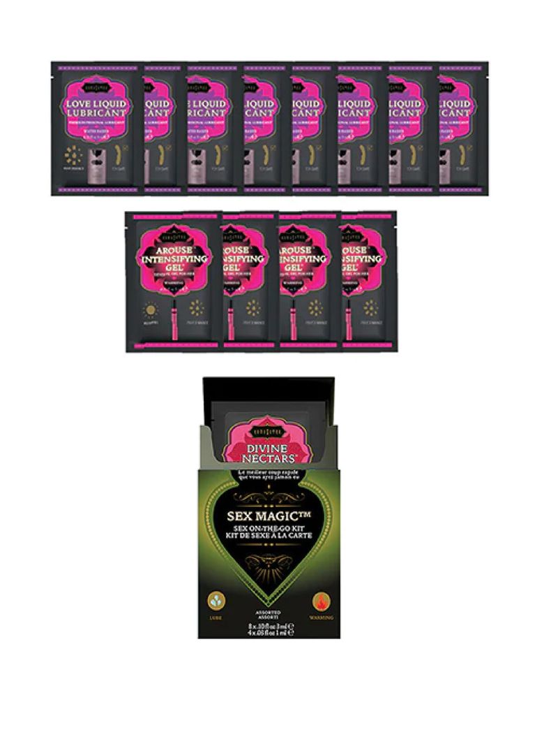 Set 12 Sachets Kama Sutra Lubricante + Intensificador Cálido "Sex Magic"-1