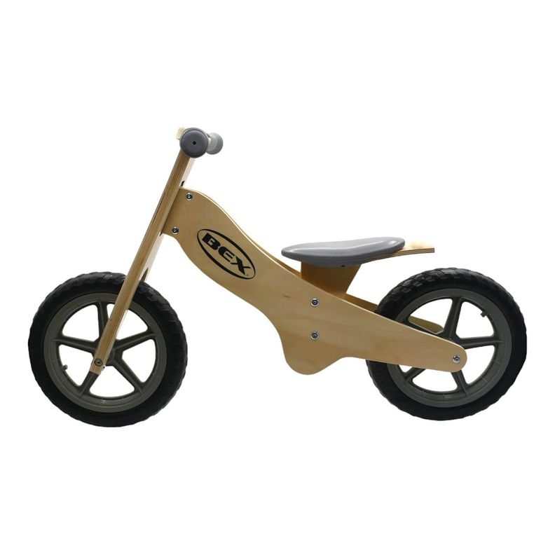 Bicicleta Madera Equilibrio Aprendizaje Sin Pedal Gris Bex-1