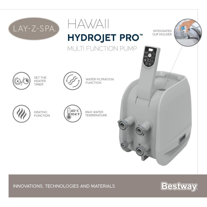 Hot Tub Jacuzzi Inflable Hawaii Hidromasaje 6 Pers Bestway-4