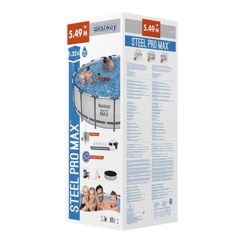 Piscina Bestway Redonda Steel ProMax Filtro+Acces 5,49X1.22M-2