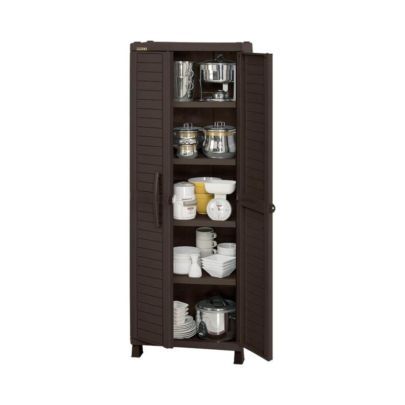 Armario Multiuso Plastico Cafe 189x65x45 Cm Baru Rimax-1