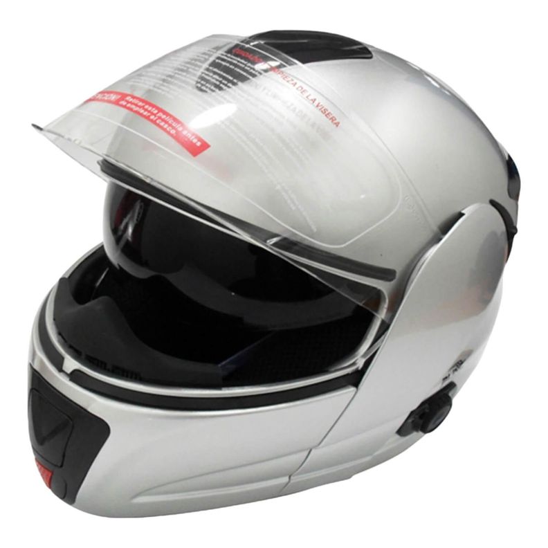 Casco Full Face Bx210 Talla M Silver Bex Certificado DOT-0