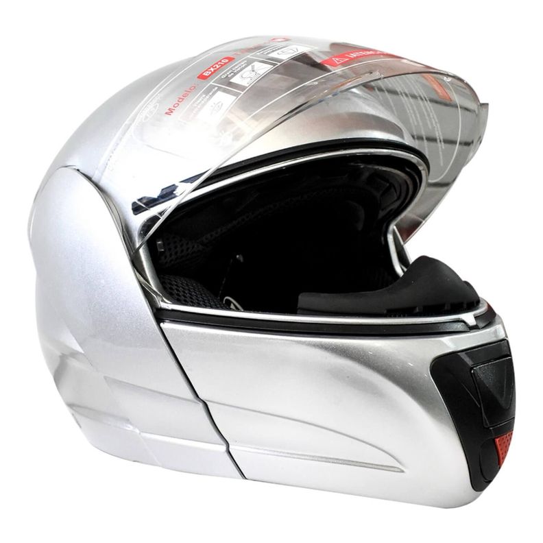 Casco Full Face Bx210 Talla M Silver Bex Certificado DOT-5