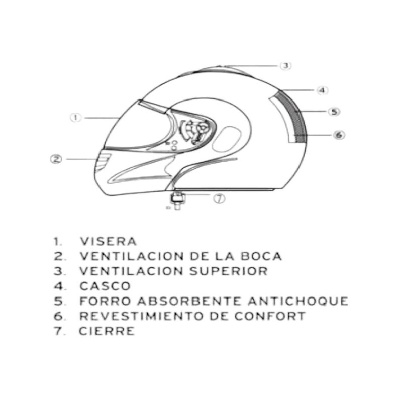 Casco Full Face Bx210 Talla M Silver Bex Certificado DOT-7