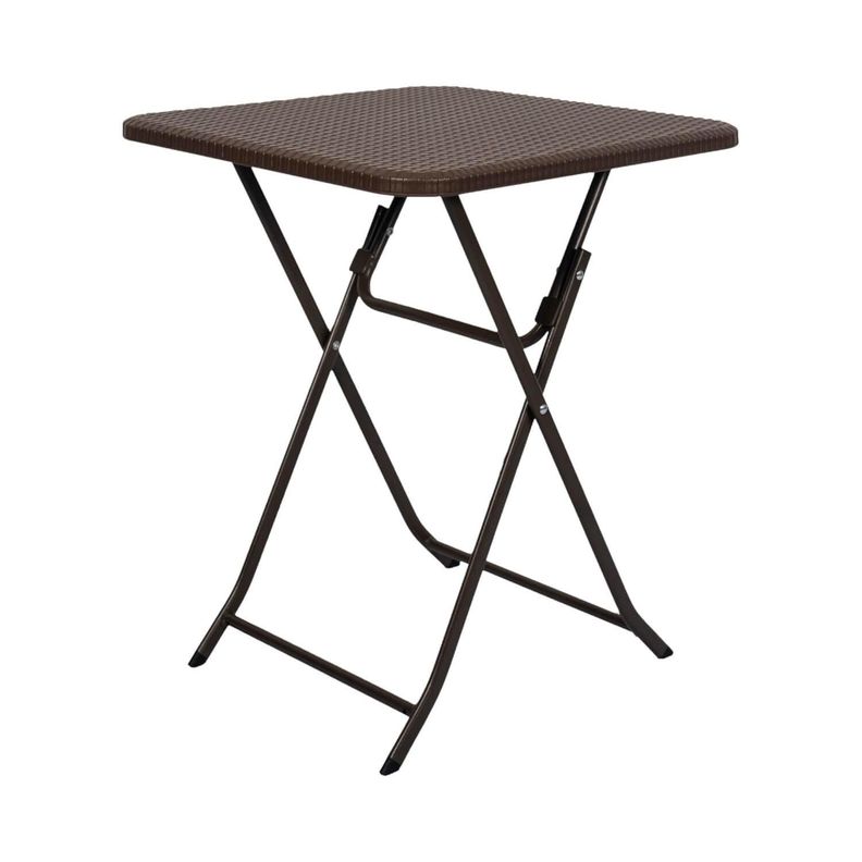 Mesa Plegable Cuadrada 60x74 Cms Rattan Northwest Negro
