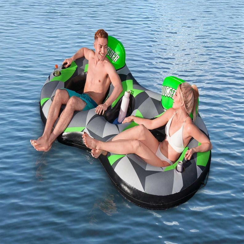 Flotador Doble con Respaldo Rugged 2,40M 2 Personas Bestway-1