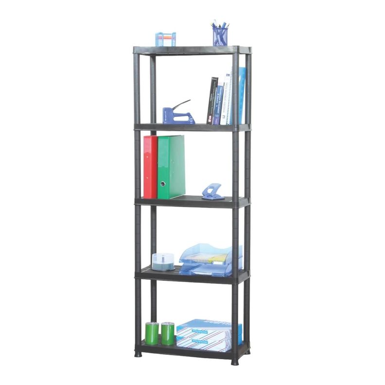 Estante Repisa Rack Plastico 5 Niveles 61X31X172Cm Negro Ram-0