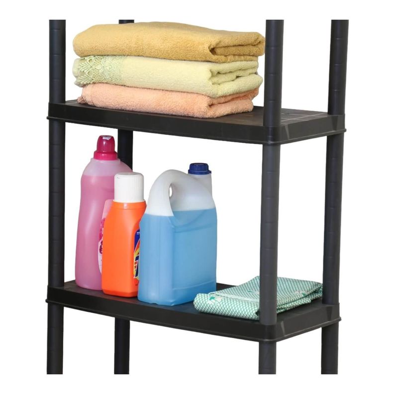 Estante Repisa Rack Plastico 5 Niveles 61X31X172Cm Negro Ram-1