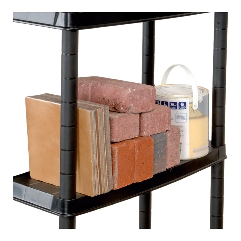 Estante Repisa Rack Plastico 5 Niveles 61X31X172Cm Negro Ram-2