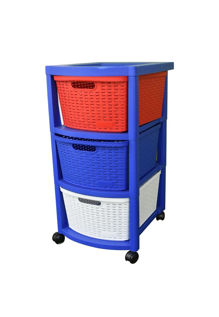 Cajonero Infantil 3 Gavetas Azul 39x33x66 cms Rimax-0