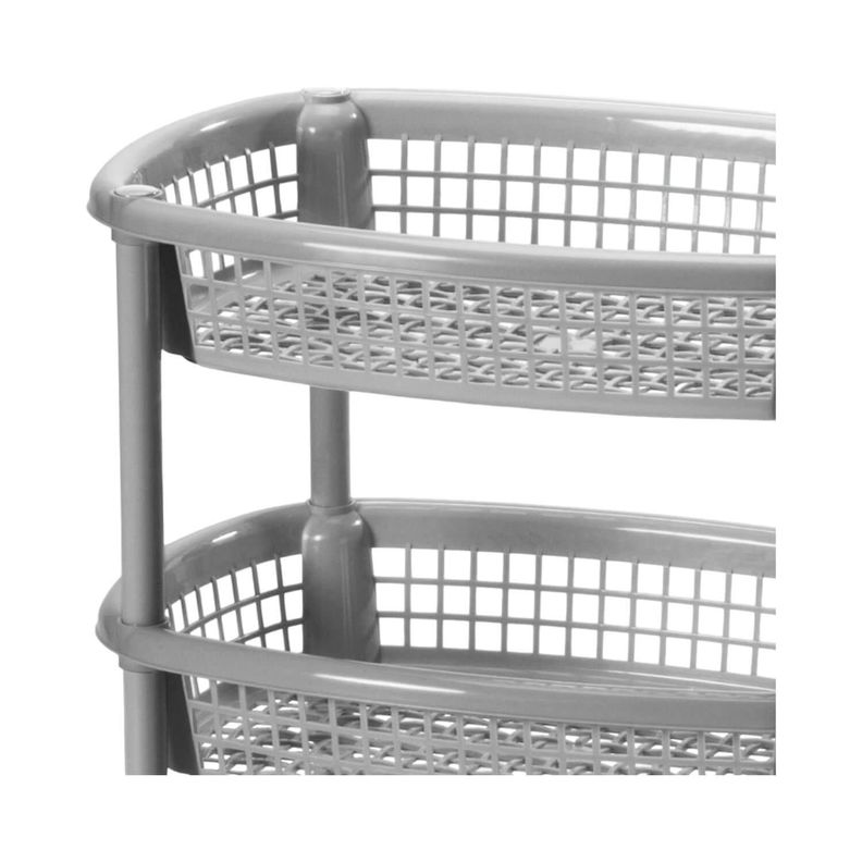 Carro verdulero plastico Oval Gris 3 canastos Rimax-2