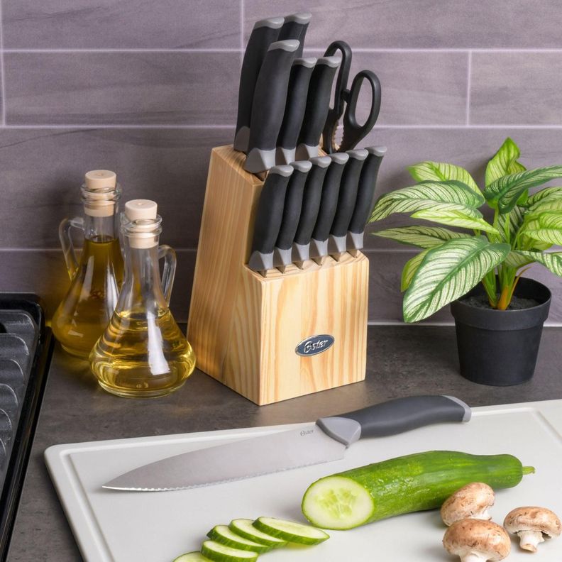 Set Cuchillos acero inoxidable 14 piezas con taco Oster-6