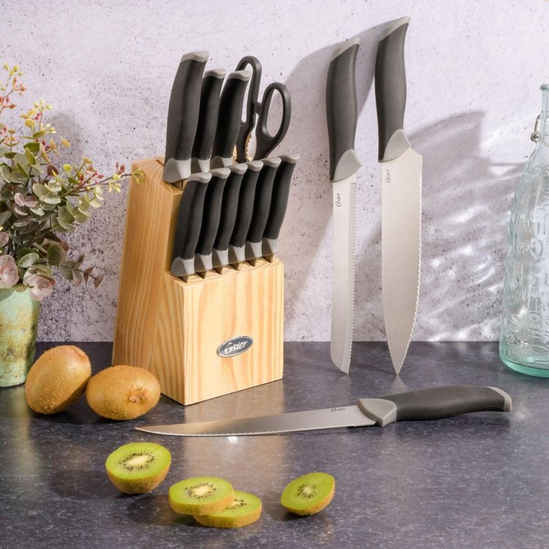 Set Cuchillos acero inoxidable 14 piezas con taco Oster-7