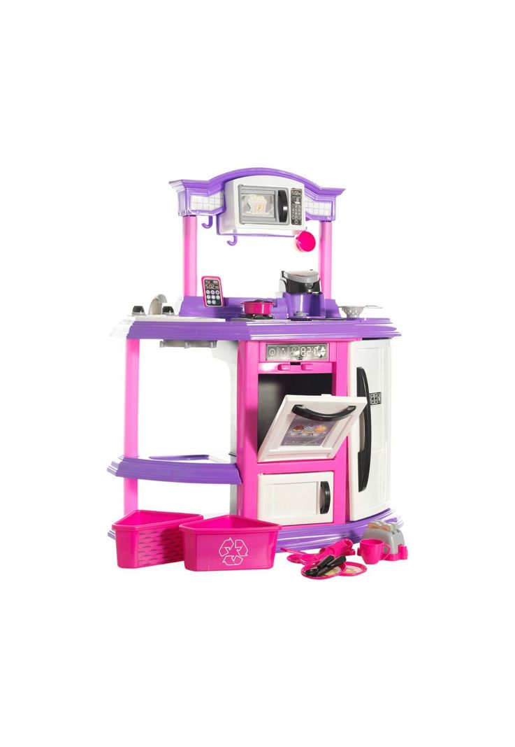 Cocina Juguete Plastica Rosada + Accesorios 73x30x87Cms-1