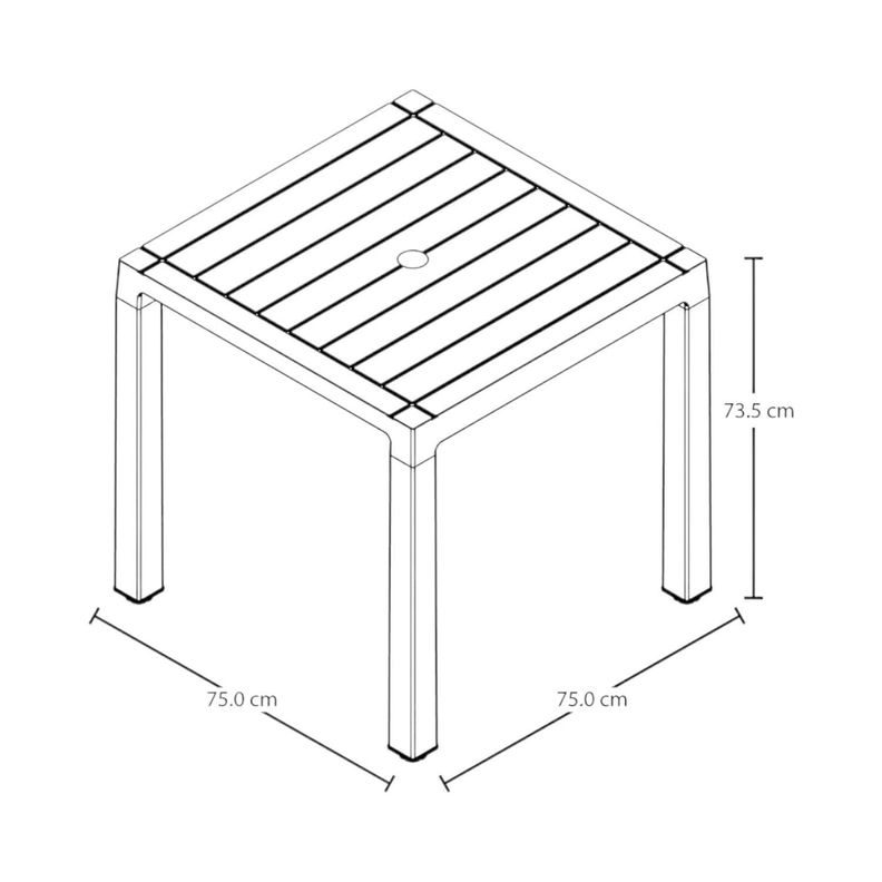 Mesa Plastico Gris 75X75 cm Baru Rimax-2