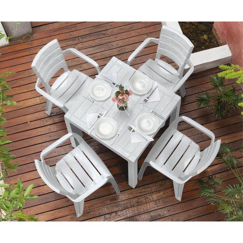 Mesa Plastico Gris 75X75 cm Baru Rimax-4