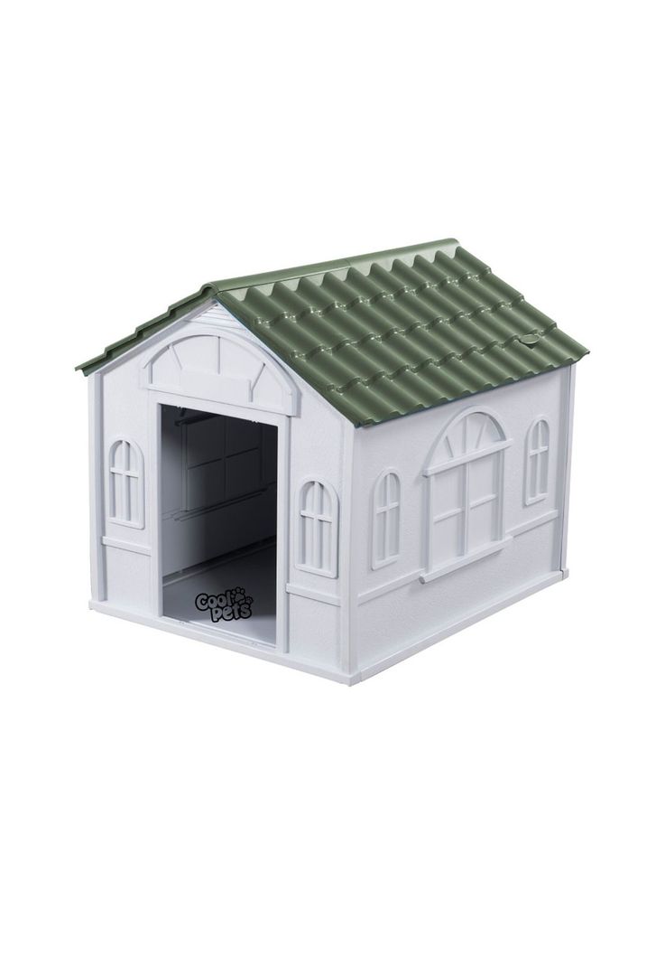 Casa Para Perro Pequeña Verde 75.7x65x63.2 Cms Coolpets-0