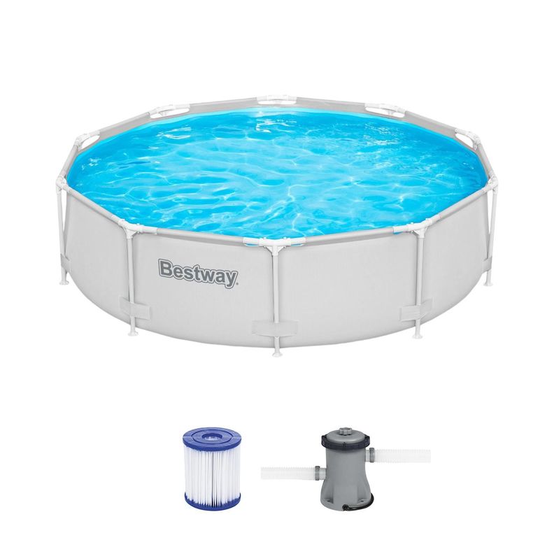 Piscina Bestway Redonda con filtro Deluxe Gris 3.05MX76cm-1