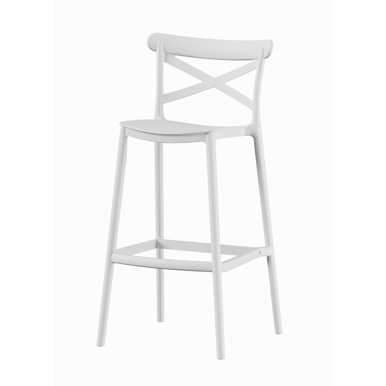 Piso Taburete Silla alta bar cocina Danessa 75cm Blanca Blanco