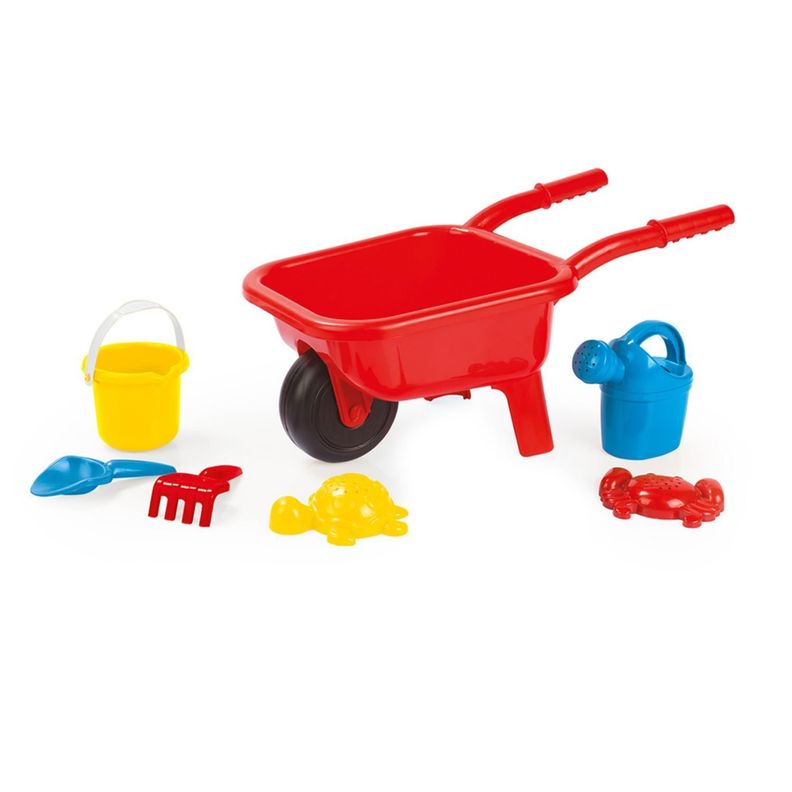 Set Baldes Playa para Ninos Carretilla + 5 accesorios Dolu Blanco