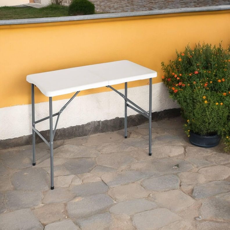 Mesa Plegable 122X60X74cm Blanca Northwest-4