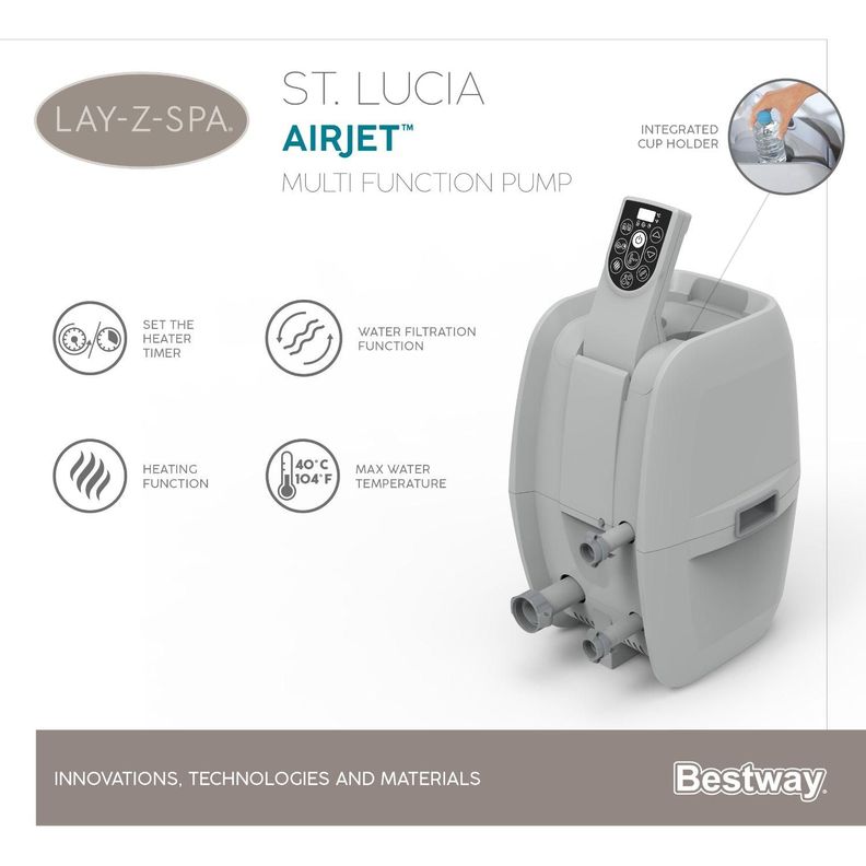 Hot Tub Spa Jacuzzi Inflable St. Lucia 3 Personas Bestway-3