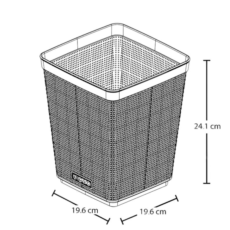 Papelero textura Gris 6 Lts Figue Rimax-2