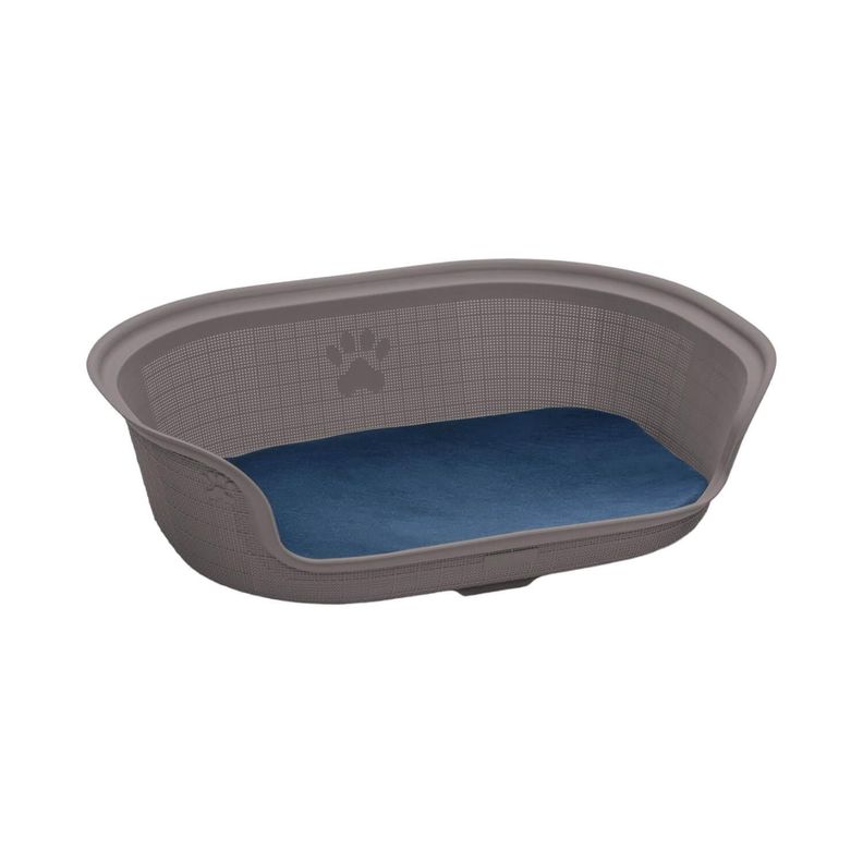Cama de Mascota Plastico con Cojin Café 77x54x23 cm Rimax-0