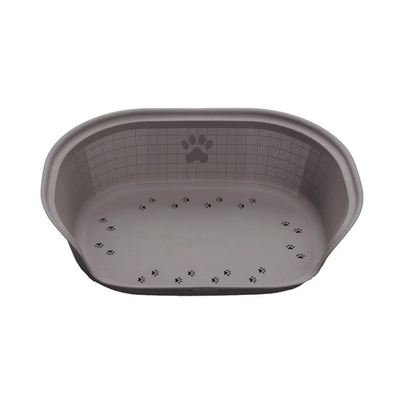 Cama de Mascota Plastico con Cojin Café 77x54x23 cm Rimax-2