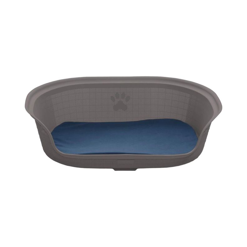 Cama de Mascota Plastico con Cojin Café 77x54x23 cm Rimax-3