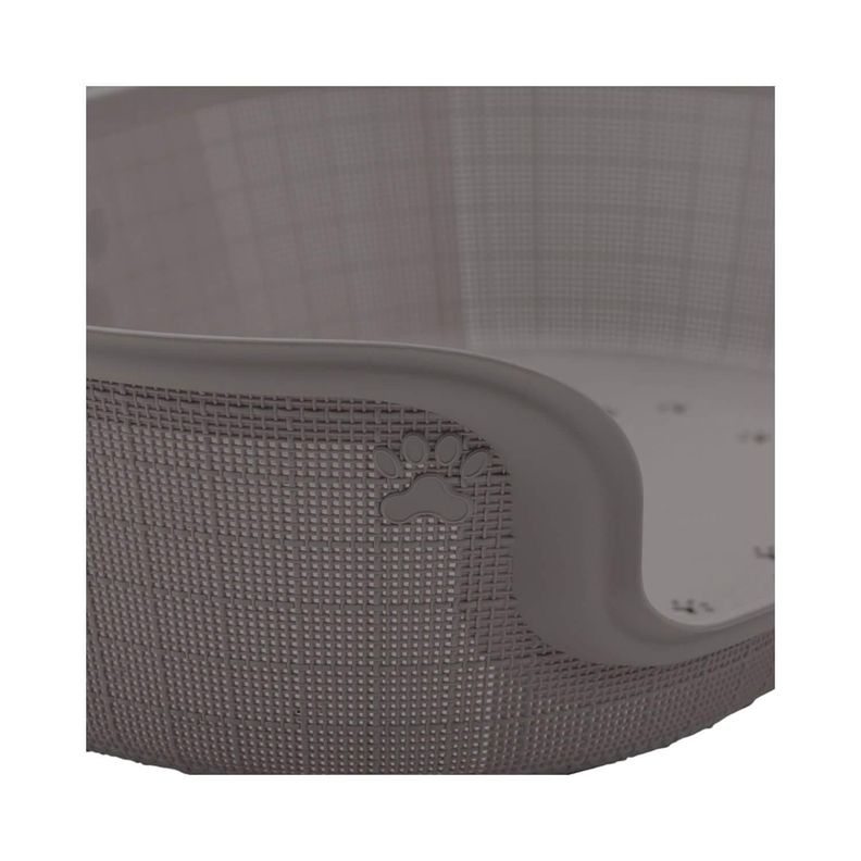 Cama de Mascota Plastico con Cojin Café 77x54x23 cm Rimax-4