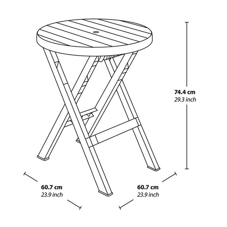 Mesa Plegable Redonda 60 cm Café Rimax-2