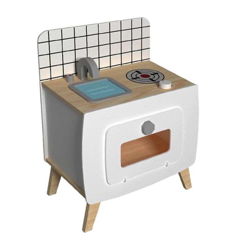 Cocina De Madera Blanca + Accesorios 39x26x49cm Gamepower-0