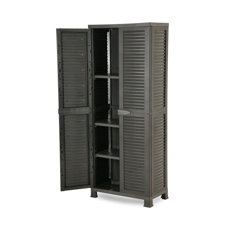 Armario Closet Plastico Grande Multiuso Negro 68x39x171,5cm
