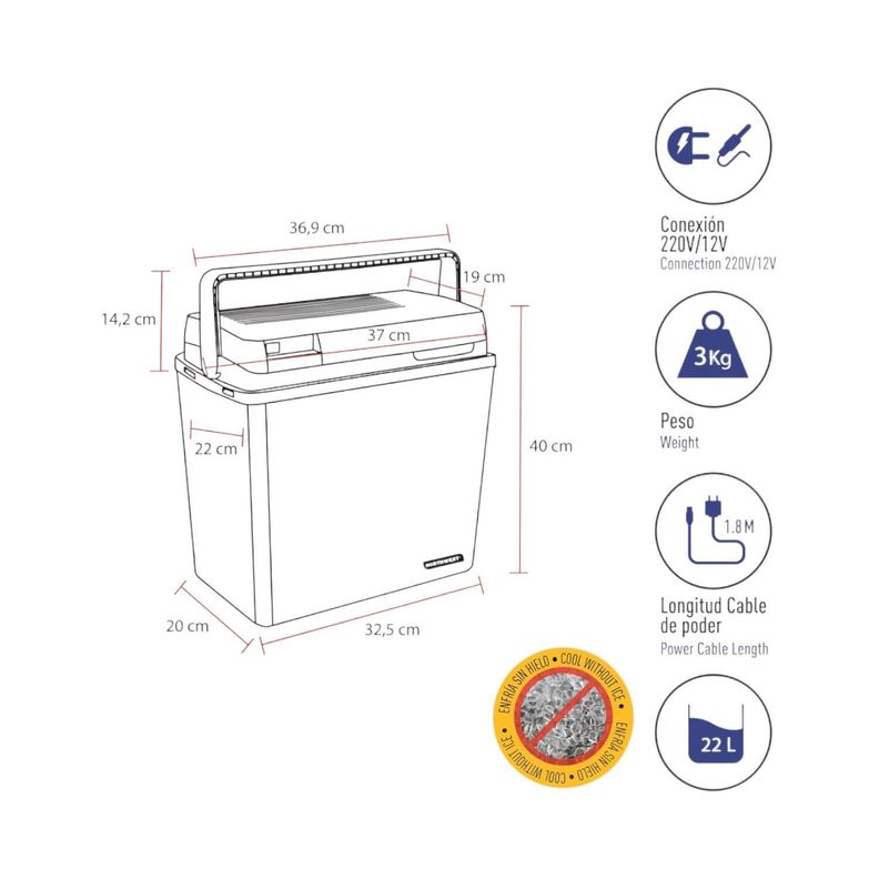 Cooler Electrico 220V/12V 22 Litros Northwest-2