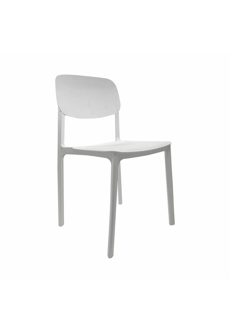 Silla Blanca Plástico Design 46x46x80cm Escandinavia-0