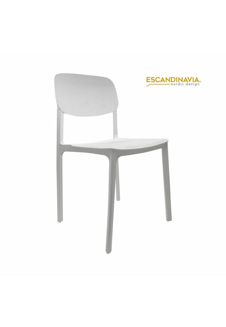 Silla Blanca Plástico Design 46x46x80cm Escandinavia-2
