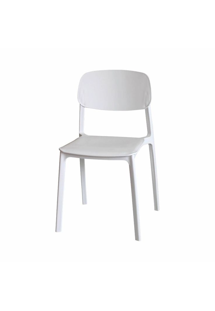Silla Blanca Plástico Design 46x46x80cm Escandinavia-5