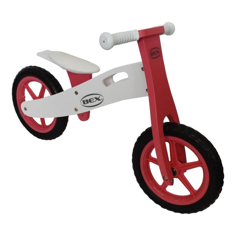 Bicicleta Madera Equilibrio Aprendizaje Sin Pedal Rosa Bex-0
