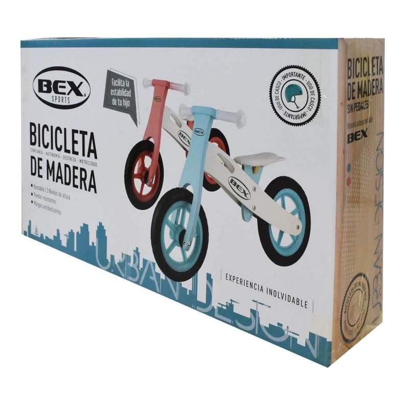 Bicicleta Madera Equilibrio Aprendizaje Sin Pedal Rosa Bex-1