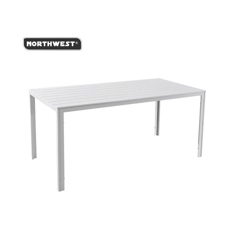 Mesa Terraza Polywood Impermeable 156x78cm Blanca Northwest-2