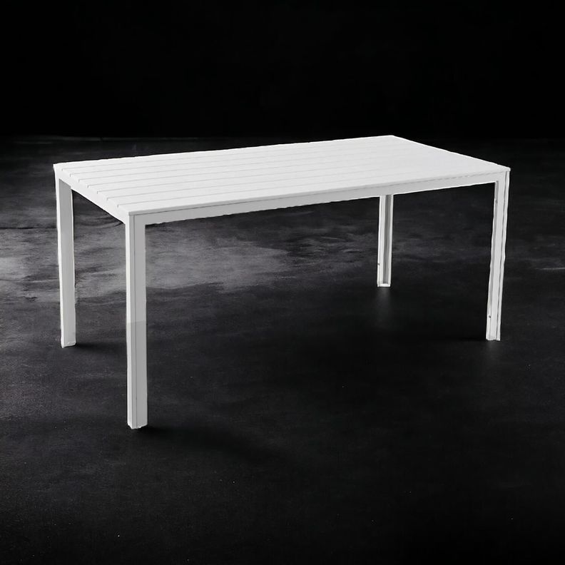 Mesa Terraza Polywood Impermeable 156x78cm Blanca Northwest-5