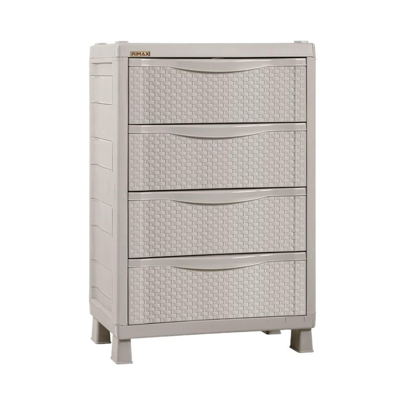 Cajonera Plastica 4 Niveles Taupe 65x45x101 Cm Rimax-0