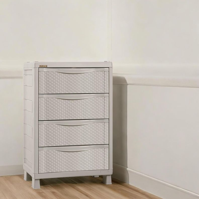 Cajonera Plastica 4 Niveles Taupe 65x45x101 Cm Rimax-1