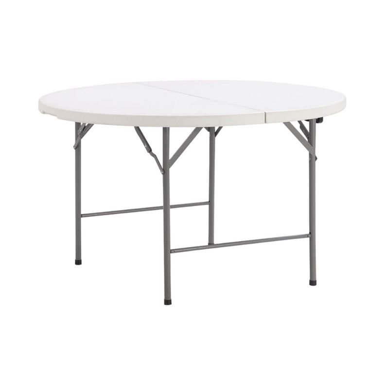 Mesa Plegable Redonda 122x74 Cms Blanca Northwest-0