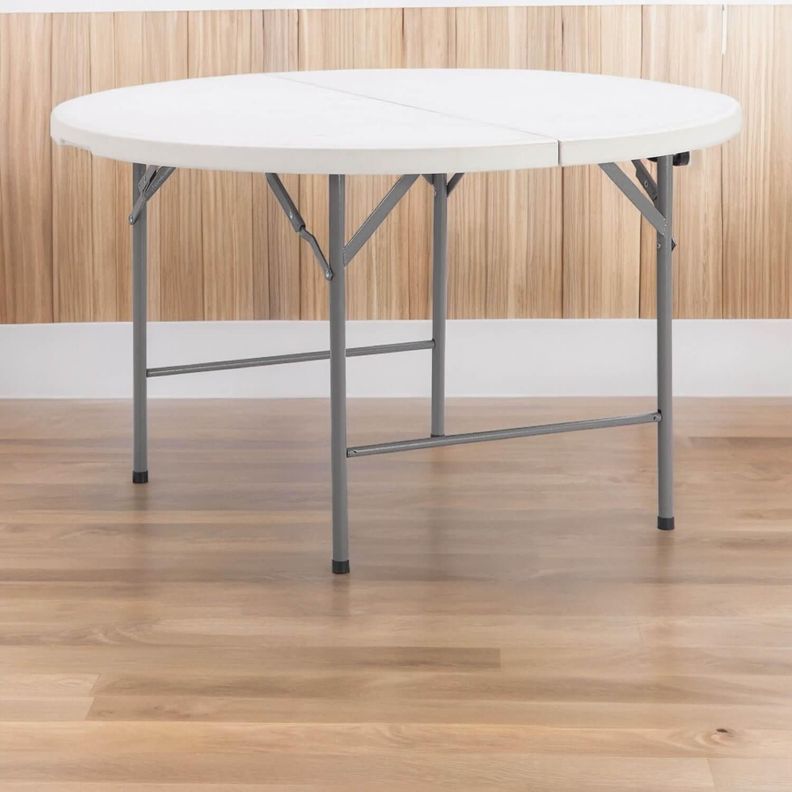 Mesa Plegable Redonda 122x74 Cms Blanca Northwest-3