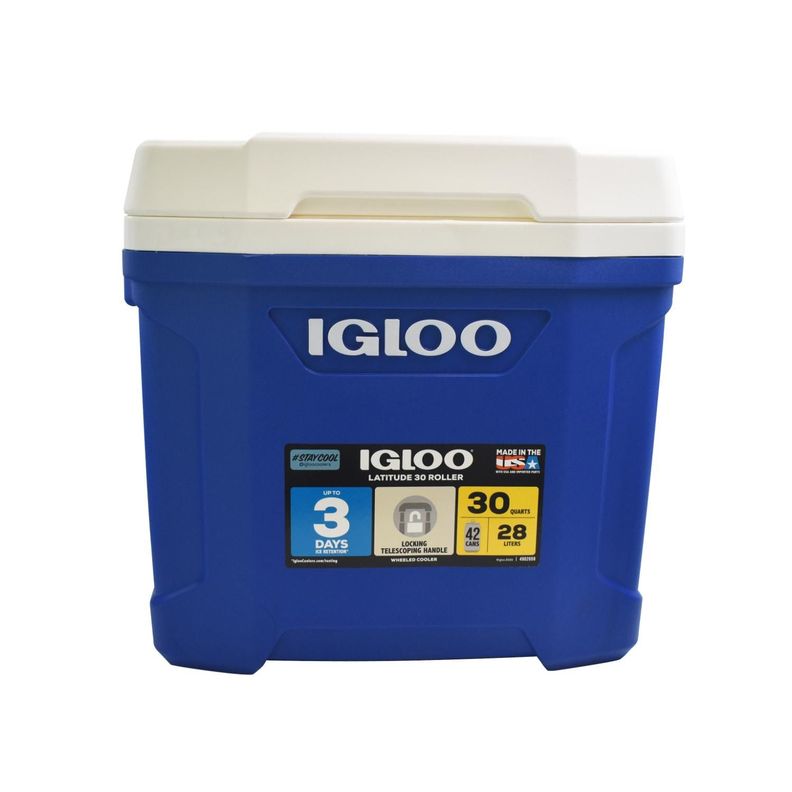 Cooler Nevera Hielera Latitude Ruedas 28 Litros Azul Igloo-1