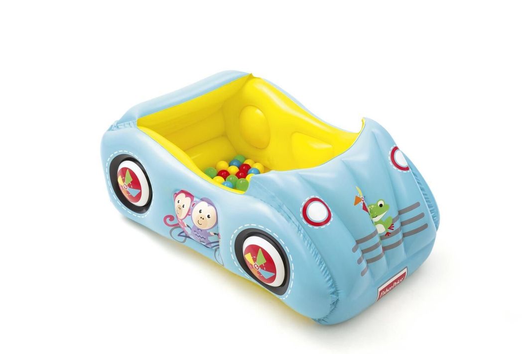 Auto Inflable Piscina Con Pelotas Fisher Price 119X79X51Cms-1